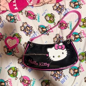 Sanrio Hello Kitty Black and Pink Kids Shoulder Bag